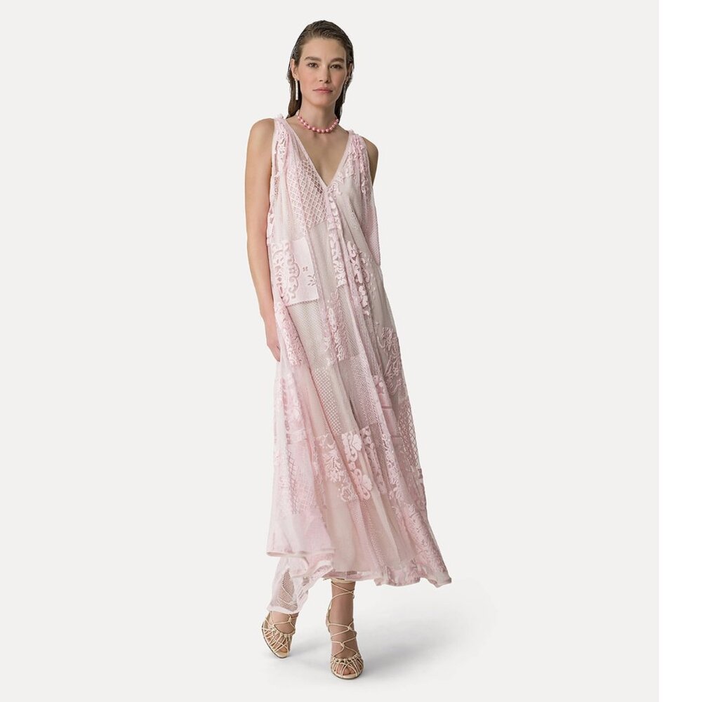 forte forte light pink dress in lace